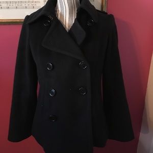 100% Wool Black J. Crew Peacoat Size Small